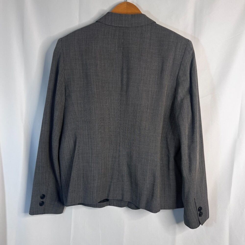 Dressbarn Black Subtle Pattern Wool Blend Lightweight Suit Blazer Jacket Size 16 - Picture 2 of 10
